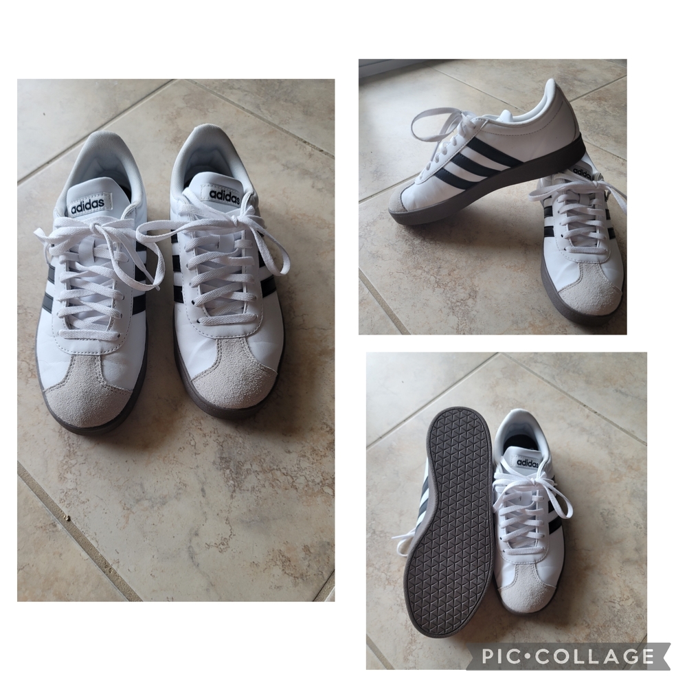 Adidas Womens Black, White and Gray Sneakers